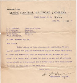 RR crossing warning letter 1909